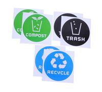 GANAZONO Lot De 6 Autocollants Colorés pour Poubelle - Étiquettes Autocollantes Décoratives pour Tri des Déchets à Domicile, Bureau Et Espaces Publics - Adhérence Forte, Surface Facile à Nettoyer