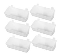 GANAZONO Lot de 6 Gamelles Suspendues Pratiques en Plastique Épais, Réservoir d'eau et Bol Anti-basculement, Taille Allongée, pour Cage Animaux Domestiques, Chatons, Chiots et Lapins