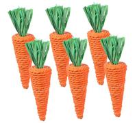 GANAZONO Lot De 6 Jouets en Radis Tissés à La Main pour Petits Animaux, Jouet Molaire Naturel en Fibre Végétale, Taille Grosse, pour Lapins Et Hamsters, Jeu De Dentition Et Activité Ludique en Cage