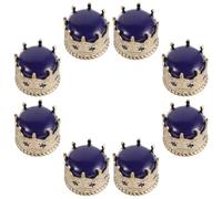 GANAZONO Lot de 8 Bouchons de Parfum Stylés en Plastique et Métal, Forme Couronne Ronde Structure à 15 Rainures, Étanchéité Renforcée pour Conservation Optimale, pour Cadeau ou Voyage