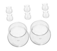 GANAZONO Lot De 8 Vases Transparents Hydroponiques pour Plantes Succulentes, Bocaux Ronds Peu Profonds, Pots pour Jardinage Intérieur Et Terrariums De Bureau, Décoration Écologique Compacte