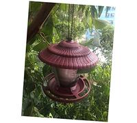 GANAZONO Mangeoire Oiseau Suspendue avec Toit Protection Intempéries pour Décoration Jardin Extérieur Mangeoire Oiseaux Rouge
