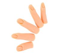 GANAZONO Mannequin De Main Pour Ongles 5 Pièces Taille Moyenne Silicone Naturel Pratique Du Nail Art Entraînement Des Doigts D’onglerie Professionnel