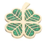 GANAZONO Marqueur de Balle de Golf en Fer Résistant à l'usure Forme Trèfle Pailleté Vert Doré sans Clip Accessoire Portable pour Golfeurs et Présents
