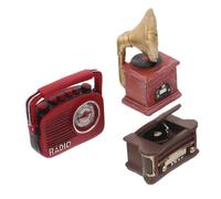 GANAZONO Mini Phonographe Vintage Résine Gramophone Radio Platine Décoration Rétro Compacte pour Bureau Bibliothèque et
