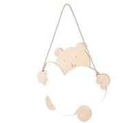 GANAZONO Miroir De Maquillage Suspendu en Bois Dessin Animé Ours Miroir Mural Miroir en Forme De Coeur Joli Miroir Animal avec Corde pour La Maison Salle De Bain Salon Chambre Décorations