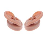 GANAZONO Modèle D'oreille en Silicone Souple Café Réaliste, Modèle Pédagogique Auriculothérapie Gauche et Droite, Accessoire pour Pratique de Piercing et Formation Médicale, Outil