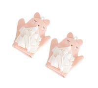GANAZONO Moufles Exfoliants de Bain pour Bébé 2 Pièces Double Face Rose Clair, Élastiques, Doux pour Peau Sensible, Accessoires de Bain et Massage pour Garçon et Filles