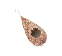 GANAZONO Nid D'oiseau en Paille Tissé Suspendu, Nid de Reproduction Artisanal, Taille Moyenne, Ventilation Naturelle, Décoration Jardin Extérieur et Intérieur, pour Petits Oiseaux