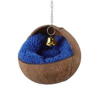 GANAZONO Nid Suspendu Coquille de Noix de Naturelle avec Tapis Isolant et Cloche Maison Délevage pour Perroquets Perruches et Petits Oiseaux et Facile à Installer