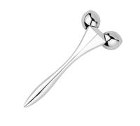 GANAZONO Outil de Massage Facial Anti-âge Portable Roller Visage et Yeux Raffermissant pour Peau Jeune Léger et Facile à Utiliser à Domicile et Voyage Argent