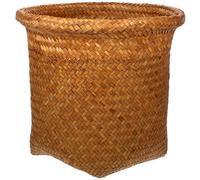GANAZONO Panier de Rangement Tissé en Rotin Naturel sans Bavures pour Bureau et Balcon, Panier Décoratif Multifonction pour Stocker Divers Objets et Déchets