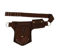 GANAZONO Paquet Banane Multipoches Léger en Tissu Coton et Fer, Bandoulière Ajustable, Style Vintage Rétro pour Téléphone Portable, pour Jogging et Running Hommes et Femmes