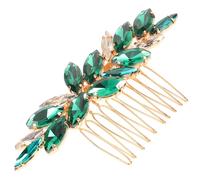GANAZONO Peigne à Cheveux de Mariage en Alliage Vert Chic Orné de Cristaux, Accessoire pour Cheveux Facile à Porter, pour Demoiselles D'honneur Lors de Fêtes du Nouvel An