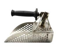 GANAZONO Pelle à Sable en Acier Inoxydable pour Détecteur de Métaux Tamis à Sable Léger Trous Larges Poignée Plastique ABS Outil Polyvalent pour Plage Prospection et Fouille