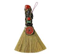 GANAZONO Pendentif Balai de Sorcière en Cristal Naturel Rouge Jaspe Mini Décor Feng Shui 1 Pièce Accessoire Spirituel pour Autel et Contemplation Halloween