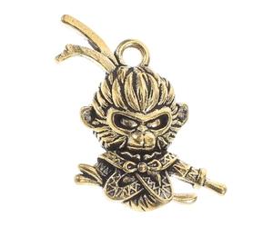 GANAZONO Pendentif du Roi Singe en Laiton, Chiffre de Singe pour Apprêts de Bijoux à Faire Soi-Même, Amulette Porte- pour Porte-clés et Bijoux Feng Shui