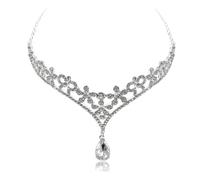 GANAZONO Pendentif Frontal de Mariage en Alliage Argenté Strass, Accessoire de Frontlet de Mariée Élégant, Chaîne de Front Décorative pour Cérémonie, Fête Prénuptiale et Bal, Bijou de