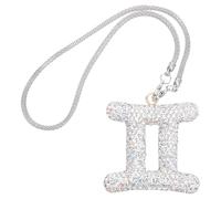 GANAZONO Pendentif Rétroviseur Voiture Strass Bling Double Gémeaux Horoscope Décoration Intérieure et Éclatante
