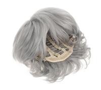 GANAZONO Perruque Courte Grise Bouclée Âgées Costume Perruque Synthétique Pour Halloween Et Cosplay