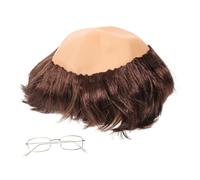 GANAZONO Perruque De Moine Chauve Pour Cosplay Fête Et Halloween De Perruque Avec Lunettes Pour Hommes Et Adultes