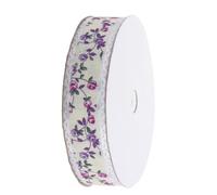 GANAZONO Petit Ruban Fleuri Rubans de Dentelle en Polyester Pourpre 25mm, 18m/rouleau, Style Campagne, pour Boîtes à Gâteaux et Guirlandes, Décoration Présent et Loisirs Créatifs