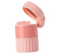 GANAZONO Pilulier Portable De Voyage Rose, Distributeur De Remède Compartiments Et Coupe-pilules Intégrée, Broyeur De Poudre, Récipient Hermétique Pour Organisation Quotidienne Des Pilules