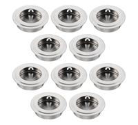 GANAZONO Poignée de Meuble Encastrée 10 Pièces en Acier Inoxydable Ronde | Design Simple et Moderne, Bords Lisses, Trou 25mm, Ouverture 35mm, pour Portes Mobiles