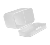 GANAZONO Récipient Transparent en Plastique avec Couvercle étanche et Deux Compartiments pour Organiser Cotons et Coton-tiges, Parfait pour Salle de Bain et Table de Maquillage