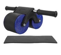 GANAZONO Roue Abdominale Double Roulettes Antidérapantes Bleu Disque Abdominal de Gym en Plastique Rouleau de Muscle Abdominal à Rebond Automatique Accessoire de Fitness Portable