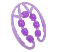 GANAZONO Rouleau de Massage pour Jambes Masseur à Sept Roues Violet, Outil de Fitness Manuel, Appareil de Massage Relaxant Musculaire Compact pour Soulager Douleurs Musculaires,