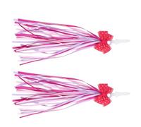 GANAZONO Rubans Décoratifs pour Guidon de Vélo Garçon et Filles 1 Paire de Banderoles Rose et Vert avec Nœud Accessoires Légers en Matériau Solide pour Trottinettes et Tricycles
