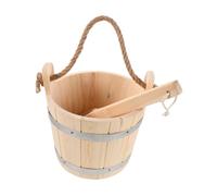 GANAZONO Sauna cuillère à Eau de Salle de Bain cuillère à Eau pour Bain Seau Sauna tonneau de louche en écurie Seau de en Godet à Beige