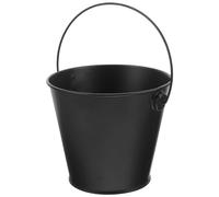 GANAZONO Seau À Cendres Seau À Graisse À Seau À Charbon De Bois Cheminée Seau en Métal pour Foyer Foyers Camp Gril À Granulés De Bois Accessoires De Barbecue Noir