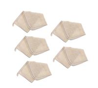 GANAZONO Serviettes Exfoliantes pour Activer la Circulation Sanguine Beige Carrées en Lin Lot de 5 Serviettes de Bain Riches en Mousse Massage Dos