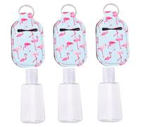 GANAZONO Set de Flacons Rechargeables 30ml en Néoprène Bouchons à Clapet Lot de 3 Porte-clés, Bouteilles Portables à Main pour Savonnette Liquide et Parfum