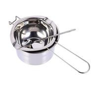 GANAZONO Set de Pot à Fondre Acier Inoxydable Compact et avec Cuillère Épaisse pour Cuisson Plein Air Fondues Fromage et Beurre Adapté Randonnée et Camping
