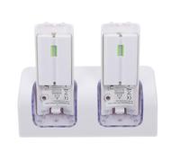 GANAZONO Station de Recharge de Batterie pour Manette de Jeu, Chargeur de Batterie USB, 2 Slots, Blanc, ABS, 1 Set avec 2 Batteries, Portable et Compact, pour télécommande