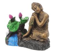 GANAZONO Statue Bouddha Méditant pour Aquarium Décoratif Résine Sculpture Bouddhiste Élégante Ornement Traditionnel pour Décoration Maison et Jardin