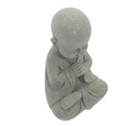 GANAZONO Statue Bouddha Résine pour Aquarium Décoration Stable et Créative Figurine Moine pour Aquarium et Bureau Gris Stone