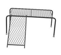 GANAZONO Support d'alimentation Poulailler avec Échelle Petite Taille en Métal Noir, Plateforme Paysagère Robuste pour Poulets Et Petits Animaux, Optimise l'espace, Aire De Repos Et Jeu Fonctionnelle