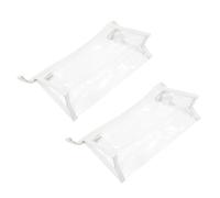 GANAZONO Trousse à Crayons PVC Grosse Capacité 2 Pièces Transparente | Pochette Zippée Légère, Rangement Anti Poussière, Blanc, pour Artistes et Clercs t Voyage