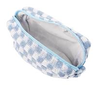 GANAZONO Trousse De Maquillage à Carreaux Grosse Capacité Bleu Et Blanc Trousse De Toilette Portable Et Légère Voyages Camping Fermeture Éclair