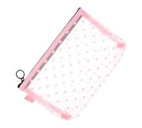 GANAZONO Trousse De Toilette en Filet Transparent Cœur Rose Grosse Taille, Pochette Zippée Légère Polyvalente pour Maquillage Et Voyage, Organisateur De Paquet Pratique