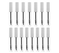 GANAZONO Tube de Mascara Vide Rechargeable 10 Ml 15 Pièces Blanc Transparent Rond pour Huile à Cils et Sourcils, Flacon Étanche pour Cosmétiques Maison, Outil Professionnel de Maquillage