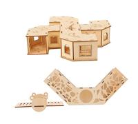 GANAZONO Tunnel Naturel pour Hamster avec Labyrinthe Bois et Bunker Exercice Sécurisé pour Petits Rongeurs
