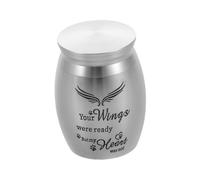 GANAZONO Urne pour Animaux Mini Acier Inoxydable avec Aile Gardienne Urne pour Cendres Chien et Chat Pratique avec Couvercle Ouvrable Animaux