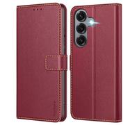 Ganbary Coque pour Samsung Galaxy S25 FE, [Housse en Cuir PU Premium] [Etui à Rabat] [Pochette de Portefeuille], Étui de Protection pour Samsung Galaxy S25 FE - Bourgogne