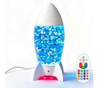 GANBIPU Lampe à paillettes, 16 couleurs, 4 modes, forme de fusée, lumière de base rouge, décoration de chambre à coucher