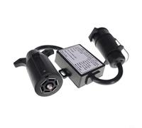GANCEI Adaptateur de remorque 7 voies US vers UE Connecteur rond pour caravane bateau vélo et Play 7 broches avec cache poussière ABS noir